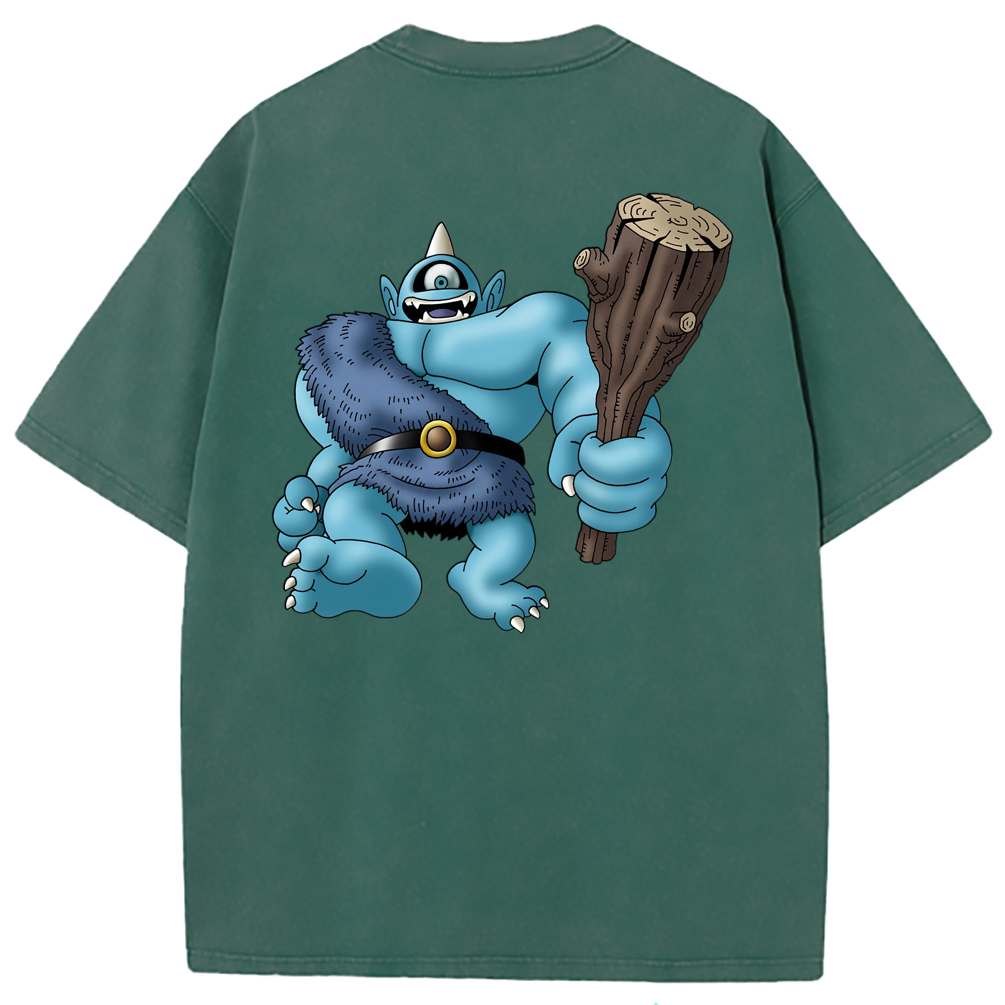 （画像用） ドラゴンクエスト Doragon Kuesuto Dragon Quest 綿100% ヴィンテージ風 半袖Tシャツ（背面プリント）